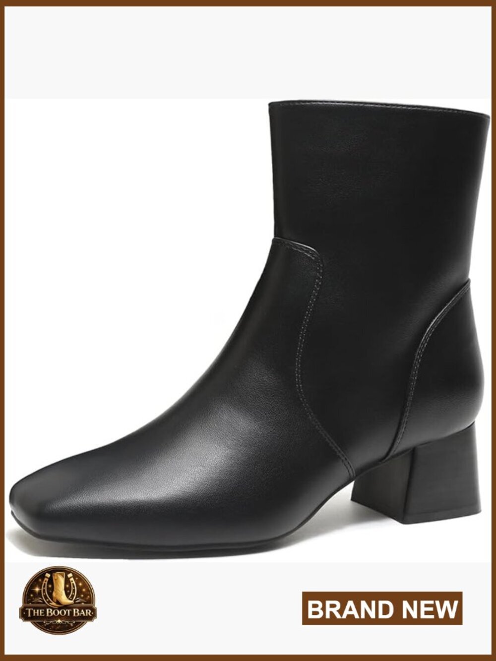Women's Ankle Boots Low Heel Chunky Block Heel Square Toe Booties